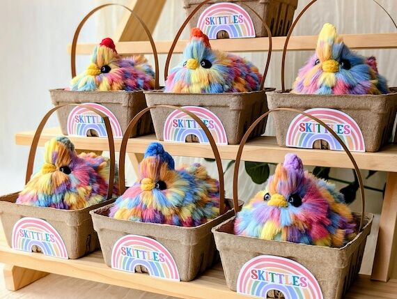 Rainbow Crochet Chicken Plushie, Emotional Su...