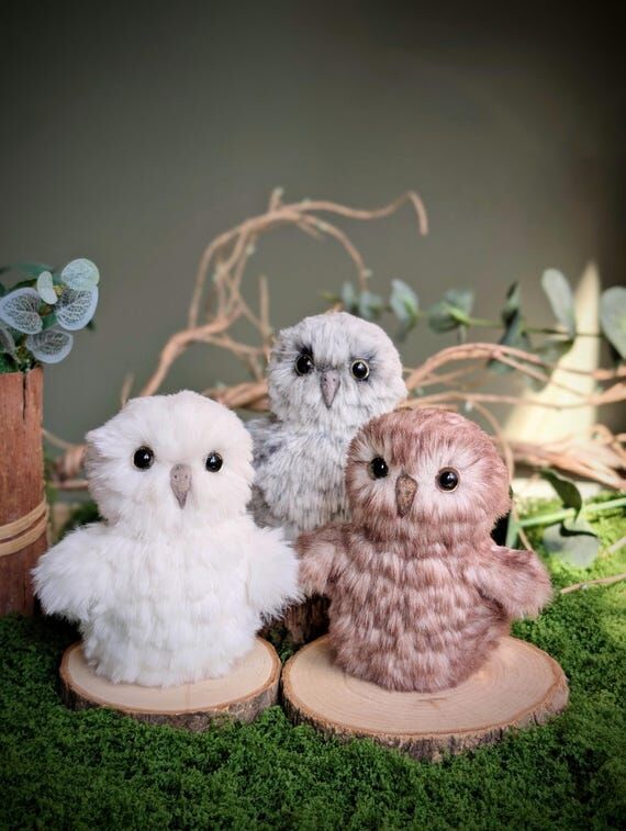 Handmade Crochet Woodland Owl Baby , Fluffy M...