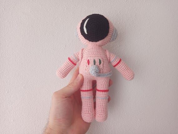 Crochet Pink Astronaut Plush: Handmade Spacem...
