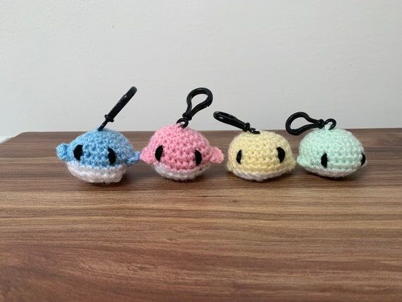 Handmade crocheted whale keyrings...
