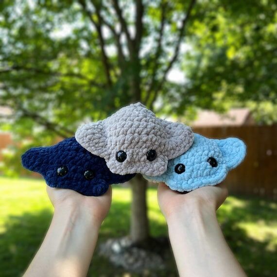 Crochet Small Stingray Plushie | Crochet Fish...
