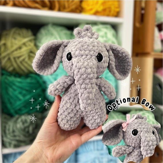 Crochet Small Elephant Plushie | Crochet Elep...