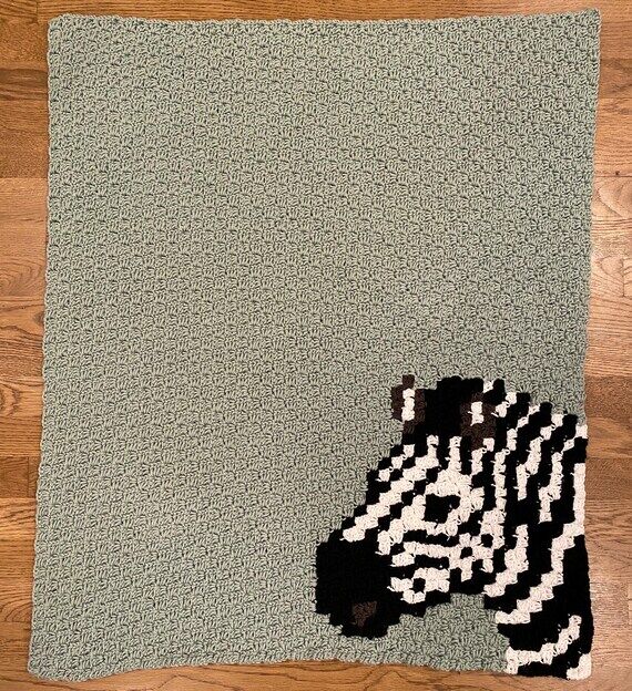 Zebra Baby Blanket – Handmade Crochet Nurse...
