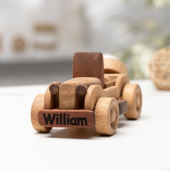 Personalized Mini Retro Car Toy: Baby Birthda...