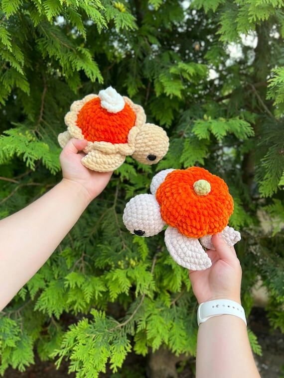 Crochet Pumpkin Turtle & Pumpkin Pie Turtle P...