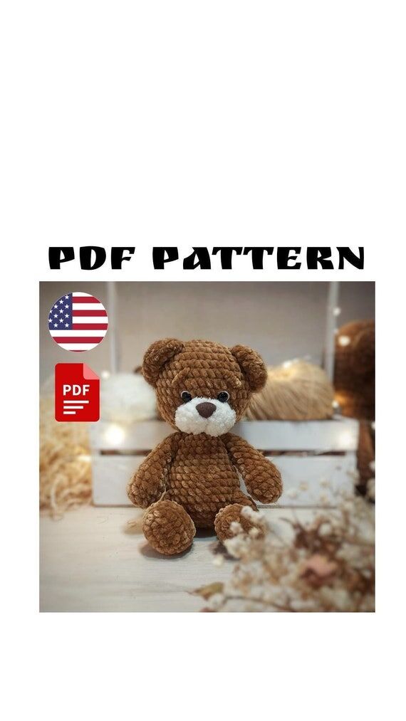 Amigurumi Bear Crochet Pattern. Cute Teddy Be...