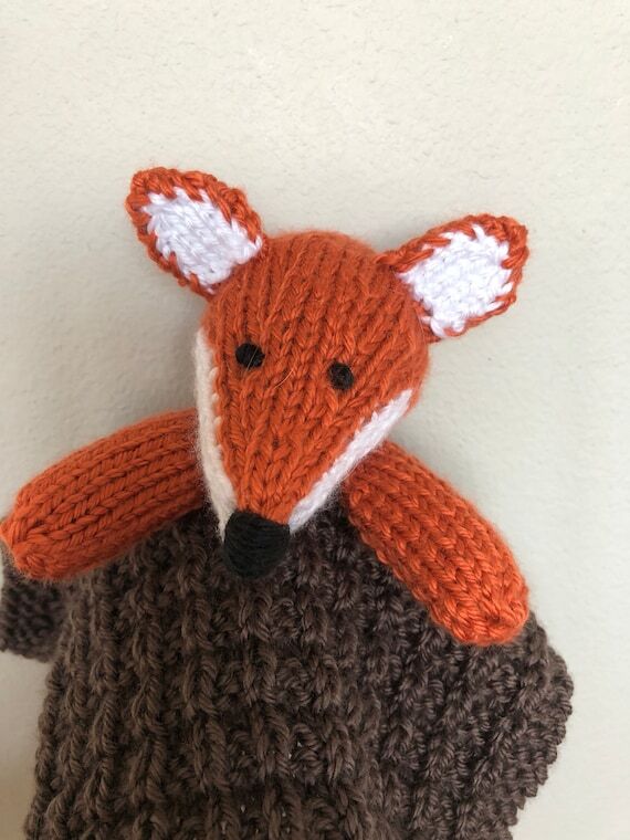 Fox Baby Lovey: Knitted Cuddle Blanket, Stuff...
