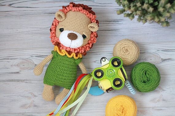 Crochet Lion Amigurumi Doll, Handmade Lion Pl...