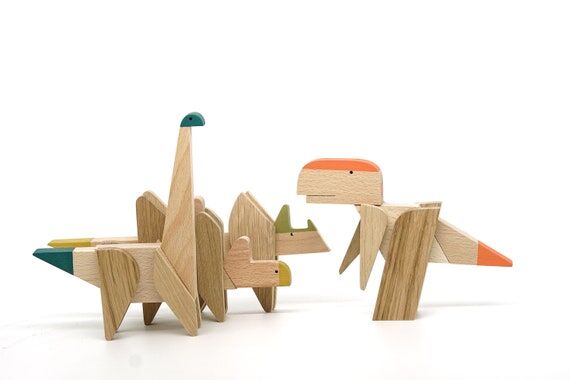 Game of dinosaurs, dinosaur wooden puzzle gif...