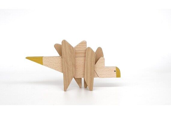 Stegosaurus wooden dinosaur toy gift, game of...