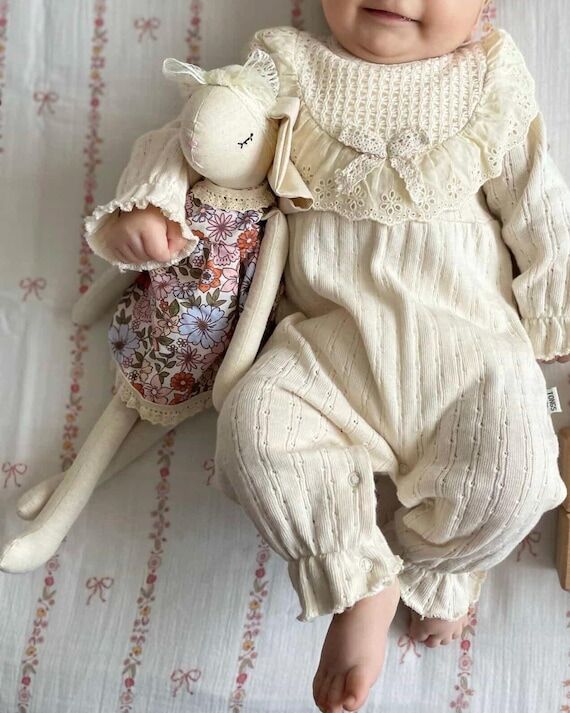 Personalized Linen Bunny Toy: Handmade Cotton...