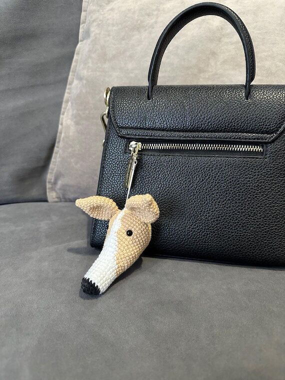 Greyhound Keychain - Crochet Keychain - Uniqu...