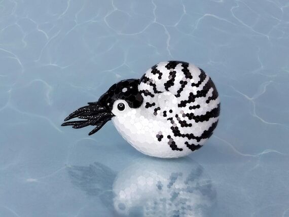 Handmade Polymer Clay Nautilus Shell Figurine...