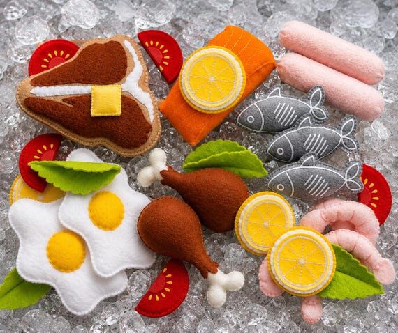 Montessori Play Food Meat Set | Pretend Cooki...