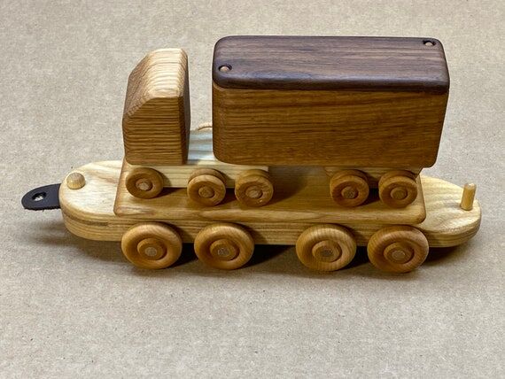 Piggyback Wooden Train Toy: Heirloom Hardwood...