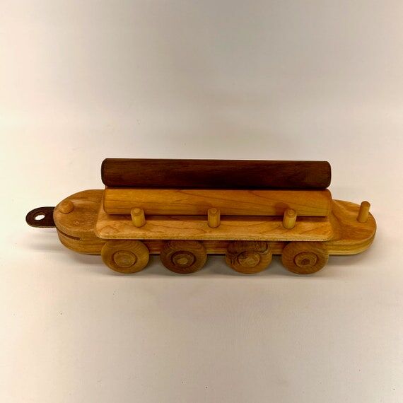 Hardwood Log Car Train Toy: Heirloom Wooden T...