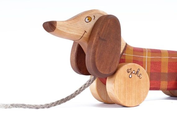 Personalized Wooden Toy Red Dog eco-friendly ...