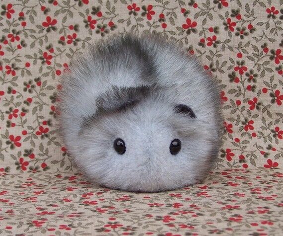 Silver gray toy hamster, Handmade original de...