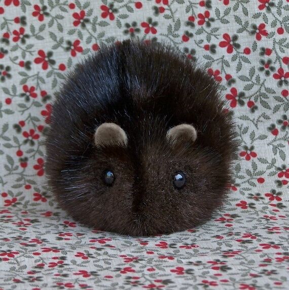 Brown Toy Hamster Handmade Faux Mink Hamster...