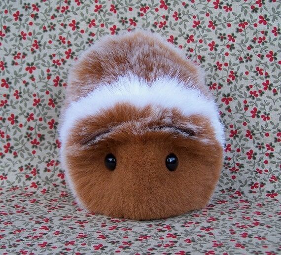 Toy Guinea Pig Red and White Plush Hamster...