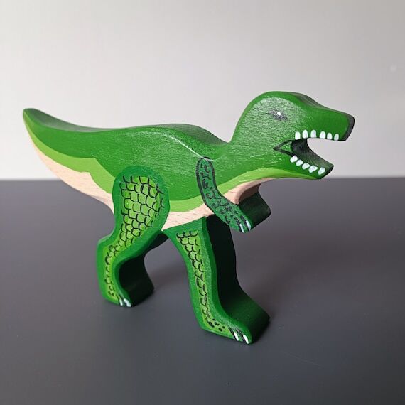 T-Rex Toy ,Wooden Dinosaur Toys , Animals Fig...
