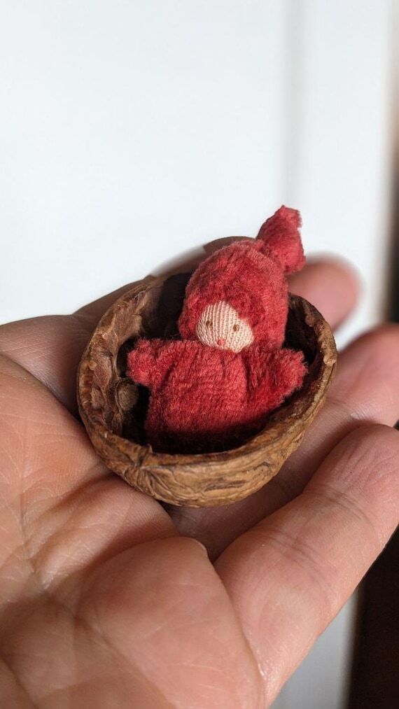 Tiny Waldorf Doll in Walnut Shell: Christmas ...