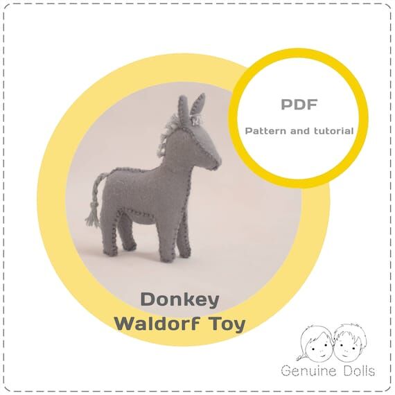 Felt Donkey Sewing Pattern: Waldorf Nativity ...