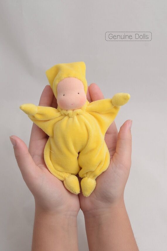 Pocket Waldorf Doll: 5" Cotton Velour Tr...