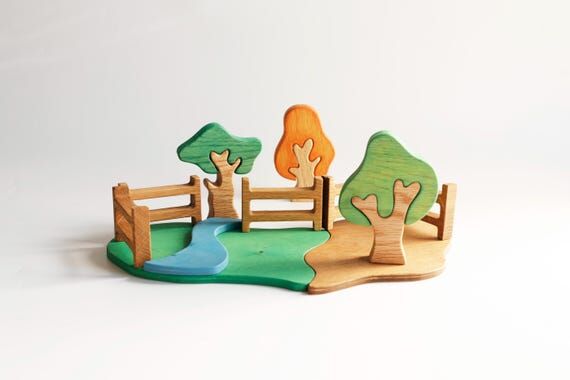 Wooden Forest Playscape: Montessori Animal Fi...