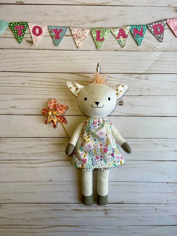 Handmade Cotton Unicorn Cloth Doll: Heirloom ...