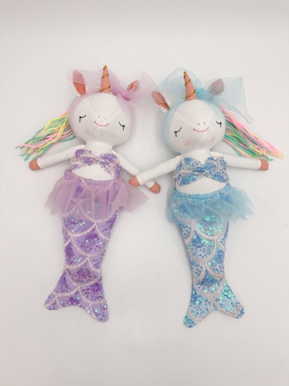 Mermaid unicorn doll handmade stuffed animal ...