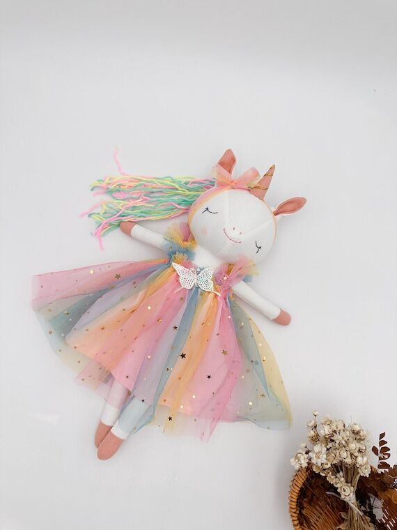 Unicorn rainbow birthday gift - Handmade soft...