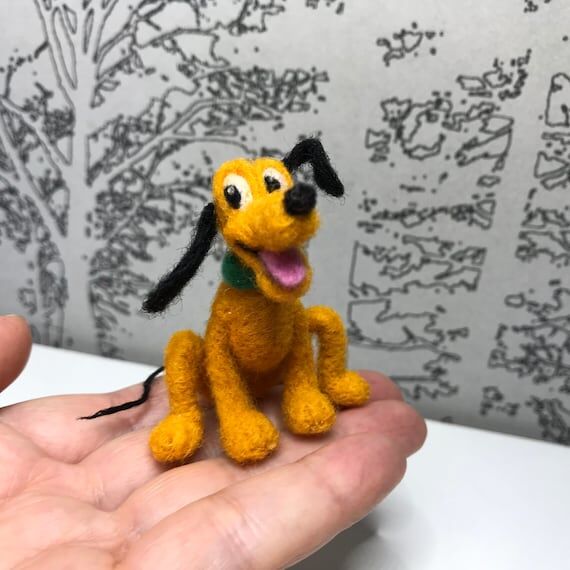 Needle Felted Joy the dog: Wool Miniature Sof...
