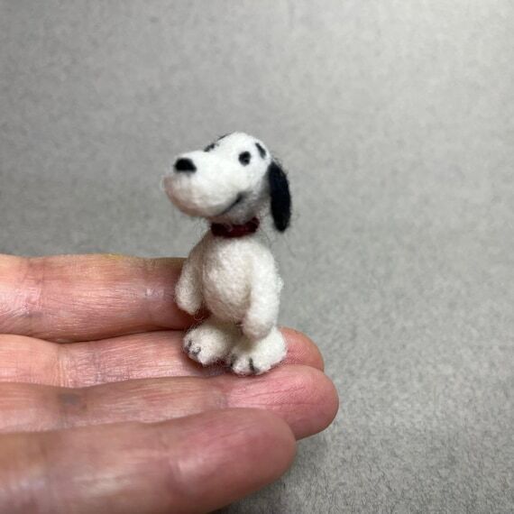 Miniature Felted Dreamer Puppy, sculpture, Do...