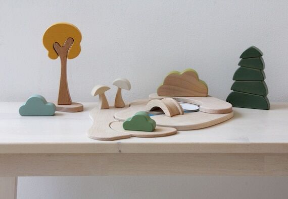 Pine tree, wooden tree, pretend play, wooden ...