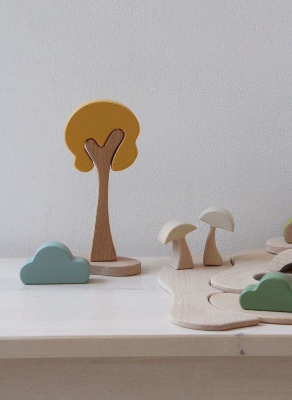 Yellow Mimosa tree with base, wooden tree, pr...