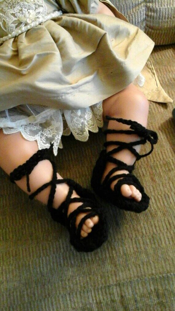 Crocheted Baby Gladiator Sandals: Handmade In...