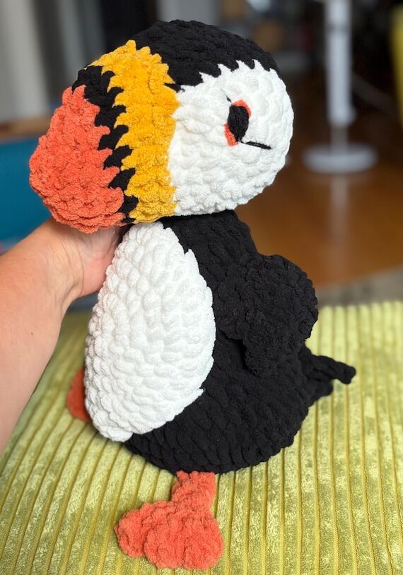 Posh puffin 12” crocheted plushie handmade ...