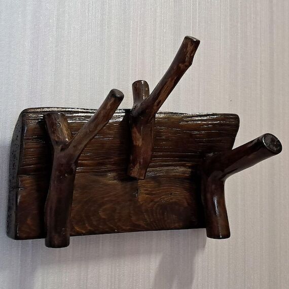 Rustic Wooden Towel Holder • Handmade Branc...