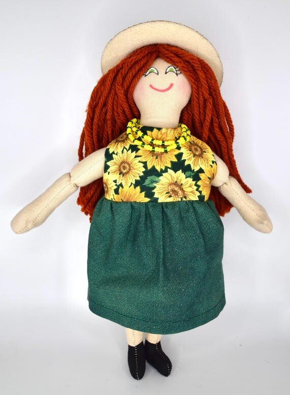 Redhead Girl Doll In Sunflower Outfit - Toy /...
