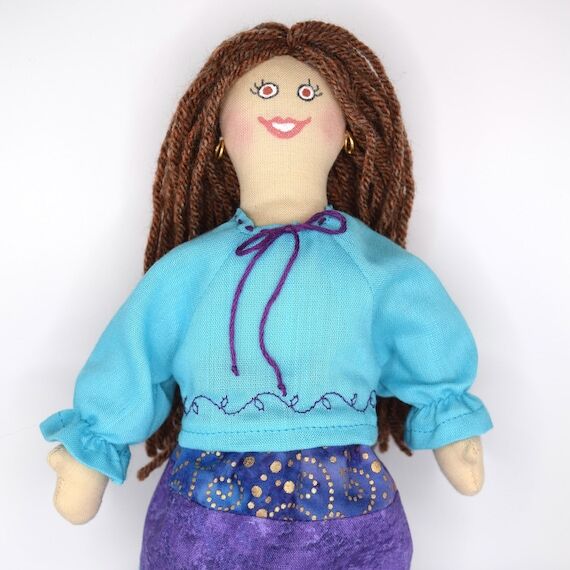 Brown Haired Girl Doll With Golden Earrings -...