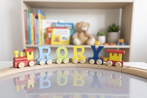 Personalised Letter Train, Multi Coloured Woo...