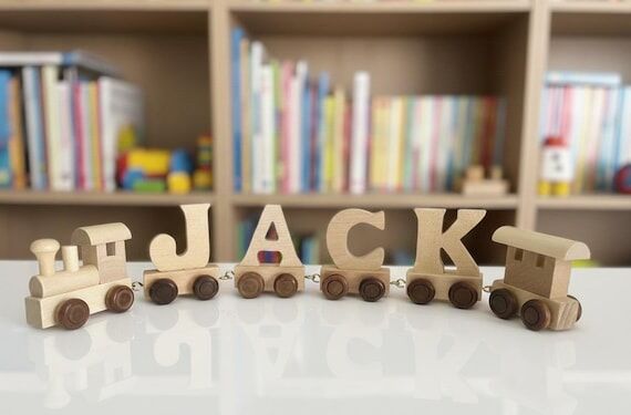Educational Nursery Wooden Train Letters For ...