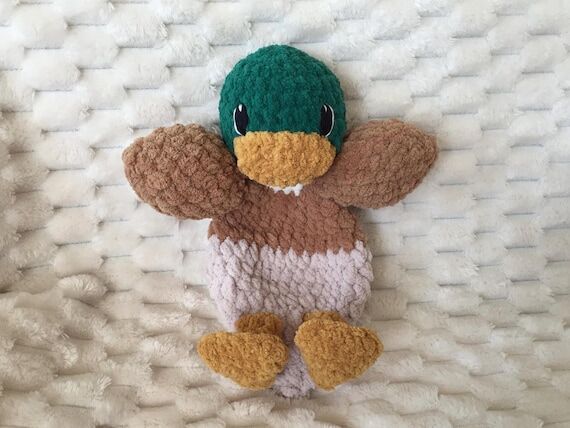 Crochet Mallard Duck Lovey - Della Snuggler, ...