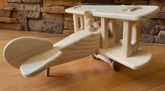 Handmade Wooden Biplane Toy...