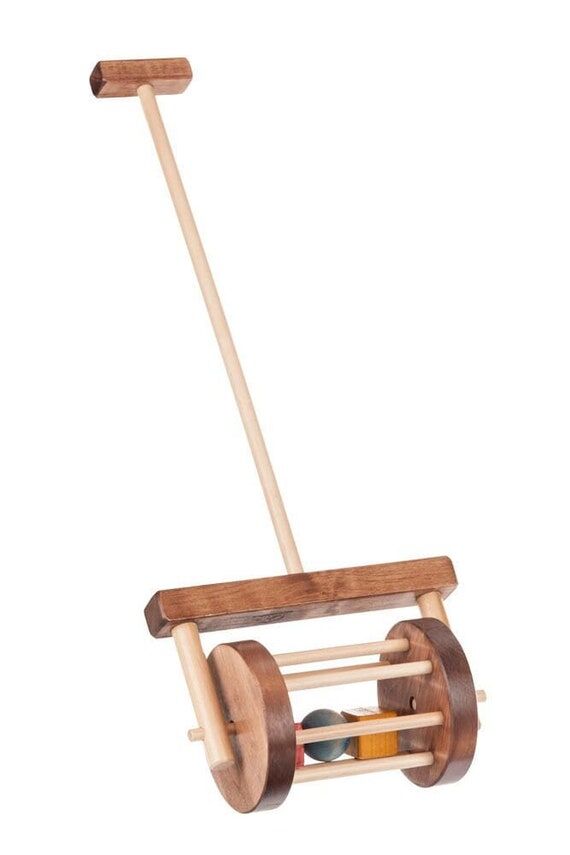 Handmade Wood Block Roller: Toddler Walker Le...