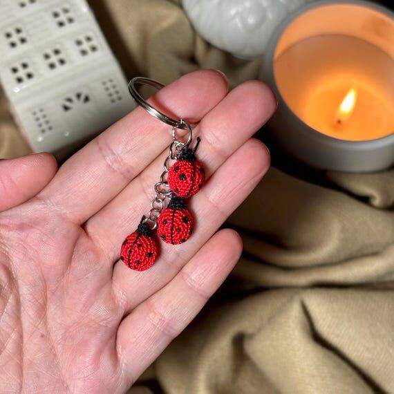 Ladybug Keychain – Mini Crochet Ladybugs ...