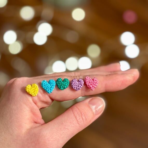 Micro Crochet Hearts – Tiny Handmade Hearts...