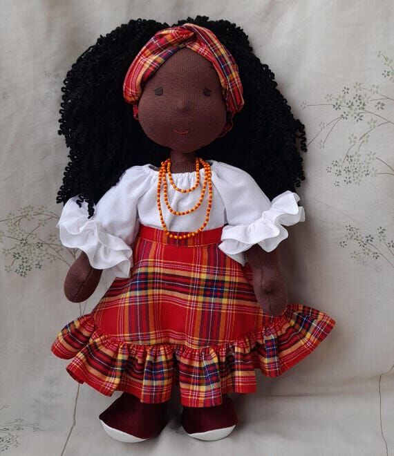Jamaican Caribbean Waldorf Inspired Doll, Han...