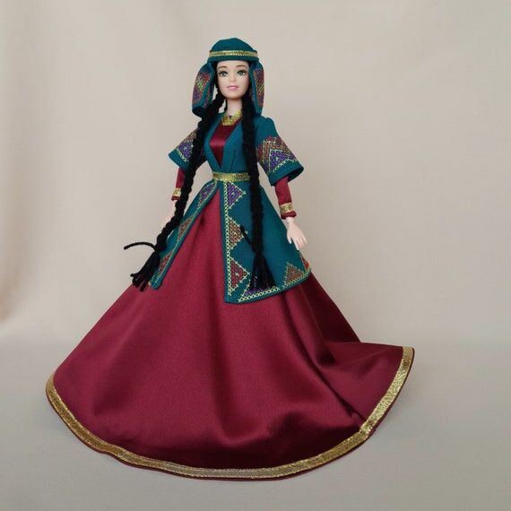 Handmade Georgian National Dress Doll, Khevsu...
